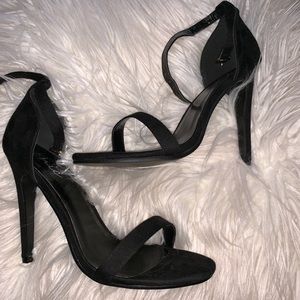 Black open toe heel